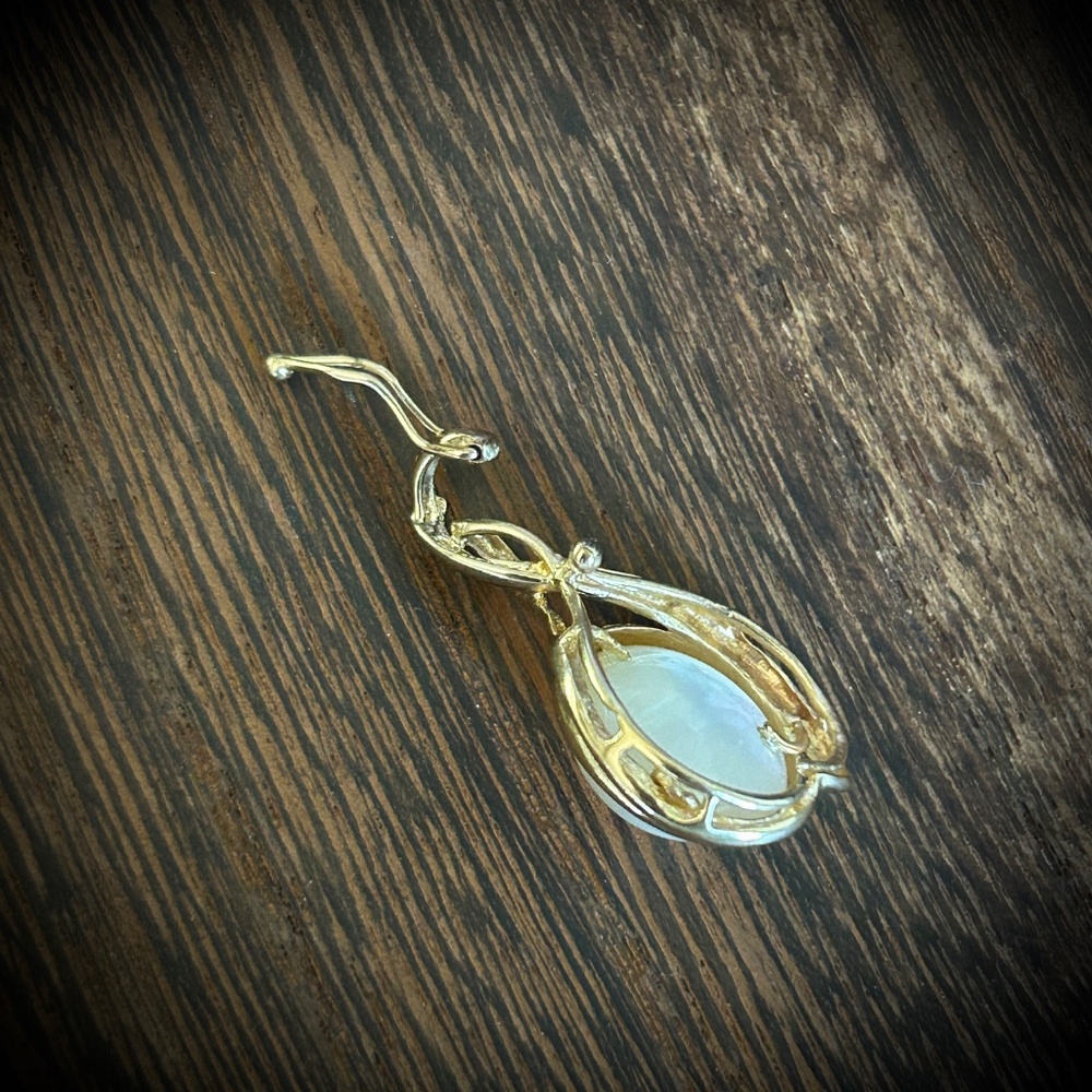 Vintage 14K Yellow Gold 14MM Mabe Pearl PENDANT ENHANCER - Picture 6 of 14